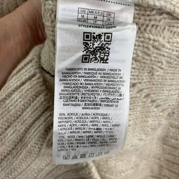 Guess Women' s Lane Full Zip Cardigan Sweater Size Med Toasted Taupe NWT - Picture 10 of 11